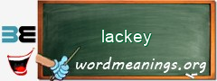 WordMeaning blackboard for lackey